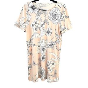CALVIN KLEIN | FLORAL PRINT SHORT SLEEVE DRESS